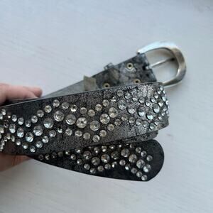 Sparkly silver rhinestone belt large EUC Shiny Bling